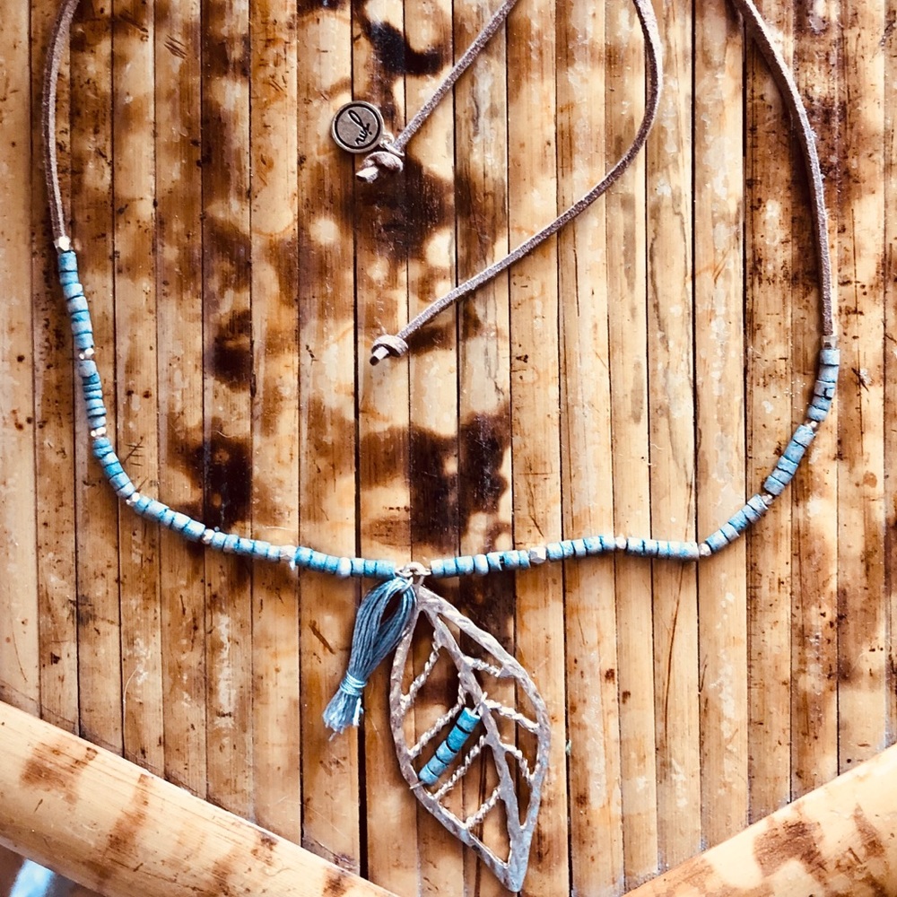 Boho leaf pendent